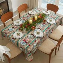 Toalha de Mesa Térmica Estampada Natal Festas de Fim de Ano Impermeavel Fácil de Limpar Toalha de Mesa Térmica Estampada Natal Festas de Fim de Ano Impermeavel Fácil de Limpar