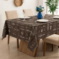 Toalha de Mesa Térmica Expresso Decoração Cozinha Marrom Toalha de Mesa Térmica Expresso Decoração Cozinha Marrom