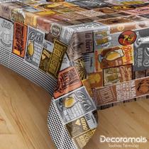Toalha De Mesa Térmica Plástica Impermeável Retangular Estampada Boteco Bar Cervejas 2,50 X 1,40 6 Cadeiras