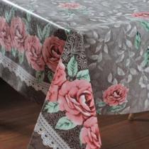 toalha de mesa termica plastico impermeavel Veneza Floral 3,00 X 1,40 8 cadeiras