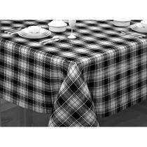 toalha de mesa termica plastico impermeavel xadrez preto branco 2,00 x 1,40