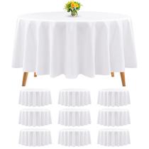 Toalha de mesa Teruntrue redonda de 90 polegadas de poliéster branco x10