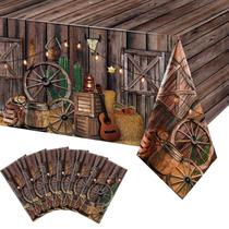 Toalha de mesa Tiamon Western Cowboy Party 6 peças 137 x 274 cm Toalha de mesa Tiamon Western Cowboy Party 6 peças 137 x 274 cm