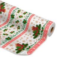 Toalha De Mesa Tnt Natal Branco Com Vermelho 1,40x2,00m