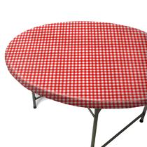 Toalha de mesa Toalha de mesa 79-91 cm redonda elástica vermelha branca xadrez Toalha de mesa Toalha de mesa 79-91 cm redonda elástica vermelha branca xadrez