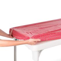 Toalha de mesa Toalha de mesa de plástico vermelho/branco 240x76cm 8 pés Toalha de mesa Toalha de mesa de plástico vermelho/branco 240x76cm 8 pés