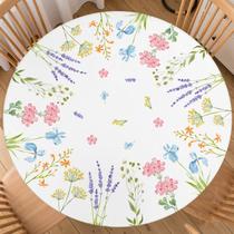 Toalha de mesa Trongr Spring Round Fitted Floral 112-122 cm de poliéster