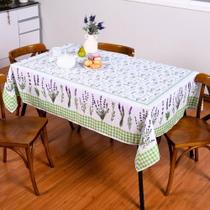 Toalha De Mesa Tropical Microfibra Estampada 2,50m X 1,50m Para 8 Lugares Lavanda