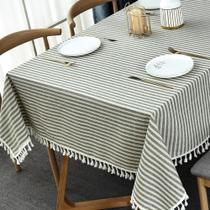 Toalha de mesa TrueDelve Cotton Blend verde listrada 120x140cm