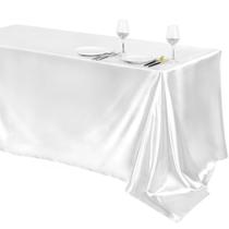 Toalha de mesa TURSTIN White Satin 259 x 147 cm para festa de casamento Toalha de mesa TURSTIN White Satin 259 x 147 cm para festa de casamento