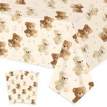 Toalha de mesa Umoni Teddy Bear, 2 peças retangulares para chá de bebê