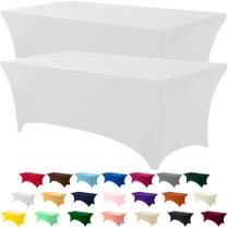 Toalha de mesa Utopia Kitchen, 6 pés de elastano pacote com 2, branca 200 GSM