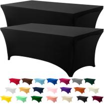 Toalha de mesa Utopia Kitchen 6 pés de elastano pacote com 2, preta 200 GSM
