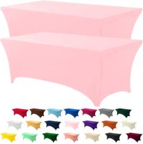 Toalha de mesa Utopia Kitchen, 6 pés de elastano pacote com 2, rosa 200 GSM