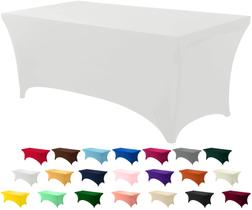 Toalha de mesa Utopia Kitchen 8FT Spandex 1 pacote, branca 200GSM