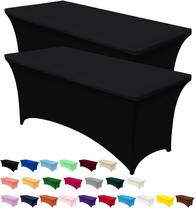 Toalha de Mesa Utopia Kitchen Spandex 2 Unidades 120x75x75cm, Preto