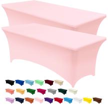 Toalha de mesa Utopia Kitchen Spandex, pacote com 2, 8 pés, rosa