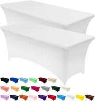 Toalha de mesa Utopia Kitchen Spandex, pacote com 2 pés, 6 pés, branca