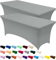 Toalha de mesa Utopia Kitchen Spandex, pacote com 2 pés, 6 pés, cinza