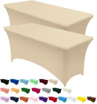 Toalha de mesa Utopia Kitchen Spandex, pacote com 2 unidades de champanhe de 4 pés Toalha de mesa Utopia Kitchen Spandex, pacote com 2 unidades de champanhe de 4 pés