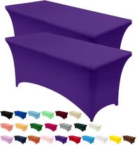 Toalha de mesa Utopia Kitchen Spandex, pacote com 2 unidades, roxa, 120x75x75cm
