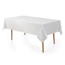Toalha de Mesa Victória Retangular Easy Wash - Branca - 6 Lugares - Karsten