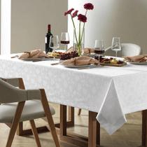 Toalha de Mesa Victória Retangular Easy Wash - Branca - 8 Lugares - Karsten