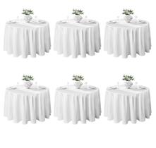 Toalha de mesa VidaFete, pacote com 6 305 cm, poliéster redondo, branco Toalha de mesa VidaFete, pacote com 6 305 cm, poliéster redondo, branco