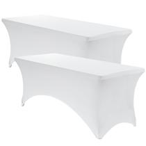 Toalha de mesa VidaFete Spandex, pacote com 2, 8 pés para mesa retangular Toalha de mesa VidaFete Spandex, pacote com 2, 8 pés para mesa retangular