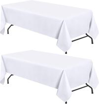 Toalha de mesa WEALUXE branca para mesas retangulares de 6 pés, 60 x 102 polegadas, pacote com 2 Toalha de mesa WEALUXE branca para mesas retangulares de 6 pés, 60 x 102 polegadas, pacote com 2