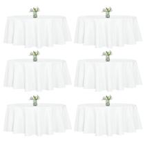 Toalha de Mesa WIGENIUS 6 Unidades Branca Redonda 229 cm Poliéster Toalha de Mesa WIGENIUS 6 Unidades Branca Redonda 229 cm Poliéster