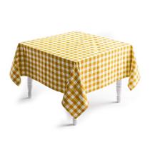 Toalha de Mesa Xadrez Amarela Quadrada 140x140cm 4 Lugares Toalha de Mesa Xadrez Amarela Quadrada 140x140cm 4 Lugares