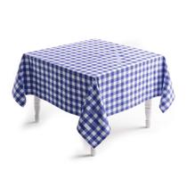 Toalha de Mesa Xadrez Azul Royal Quadrada 140x140cm 4 Lugares Toalha de Mesa Xadrez Azul Royal Quadrada 140x140cm 4 Lugares