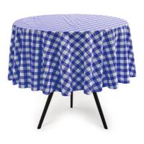 Toalha de Mesa Xadrez Azul Royal Redonda 140cm 4 Lugares Toalha de Mesa Xadrez Azul Royal Redonda 140cm 4 Lugares