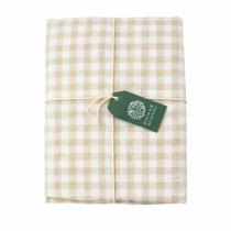 Toalha de Mesa Xadrez Bege e Off White-Ret. 2,10m x 1,40m Toalha de Mesa Xadrez Bege e Off White-Ret. 2,10m x 1,40m
