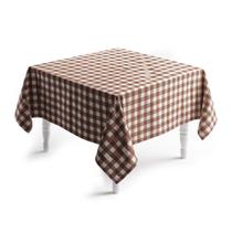 Toalha de Mesa Xadrez Marrom Quadrada 140x140cm 4 Lugares Toalha de Mesa Xadrez Marrom Quadrada 140x140cm 4 Lugares
