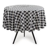 Toalha de Mesa Xadrez Preto Redonda 140cm Ø 4 Lugares Toalha de Mesa Xadrez Preto Redonda 140cm Ø 4 Lugares