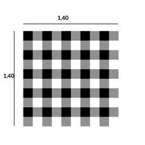 Toalha De Mesa Xadrez Quadrada 4 Lugares 1.40x1.40