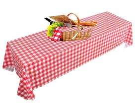 Toalha de Mesa Xadrez Vermelho 6 Lugares