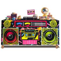 Toalha de mesa xbaiyanr 80s 90s Theme Party Radio Design 180x75cm Toalha de mesa xbaiyanr 80s 90s Theme Party Radio Design 180x75cm