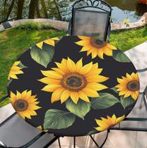 Toalha de mesa Yead, elástico, borda redonda, girassol, 150 cm Toalha de mesa Yead, elástico, borda redonda, girassol, 150 cm