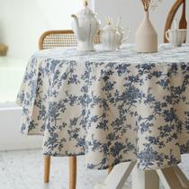Toalha de mesa YiHomer Pastoral Redonda de Linho 150 cm de diâmetro. Azul escuro Toalha de mesa YiHomer Pastoral Redonda de Linho 150 cm de diâmetro. Azul escuro