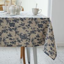 Toalha de mesa YiHomer Pastoral Retangular de Linho 132x178cm Azul escuro