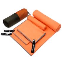 Toalha de microfibra Eunzel Quick Dry, pacote com 3 unidades, laranja