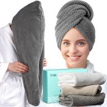 Toalha de Microfibra YFONG - Pacote com 3 (Cinza, Branco e Camelo) - Para Mulheres