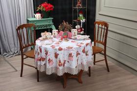 Toalha de Natal Mesa Redonda 4 Lugares 1,40 X 1,40 Enfeites de Natal ,Decoração Natalina Cozinha