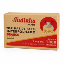 Toalha de papel interfolha 2 dobras branco 20x21 *1000 folhas* - vo tudinha Toalha de papel interfolha 2 dobras branco 20x21 *1000 folhas* - vo tudinha