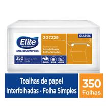 Toalha de papel interfolhado f.simples elite classic c/ 350 folhas Softys