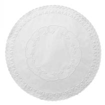 Toalha de papel redonda para sous-plat/ forro de bandeja Trevo 36,5 cm branco - 50 unid - Persona Guardanapos