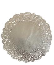 Toalha de Papel Rendado Doilies 21,5 cm Prata 80UND